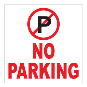 No Parking Zone Sign