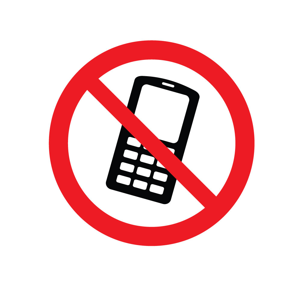 No Cellphones Sign